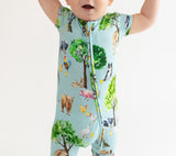 Posh Peanut Short Sleeve Zippered Shortie Romper - Brayden - Let Them Be Little, A Baby & Children's Clothing Boutique