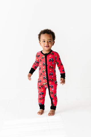 Kiki + Lulu Zip Romper w/ Convertible Foot - I Wheelie Love You - Let Them Be Little, A Baby & Children's Clothing Boutique
