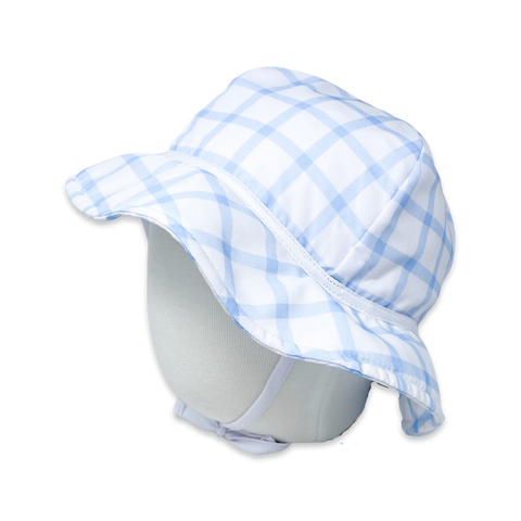 Lullaby Set Beach Bucket Hat - Whales Blue Windowpane, White PRESALE - Let Them Be Little, A Baby & Children's Clothing Boutique