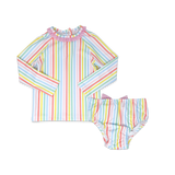 Lullaby Set Sun and Sand Rash Guard Set - Rainbow Stripe PRESALE - Let Them Be Little, A Baby & Children's Clothing Boutique