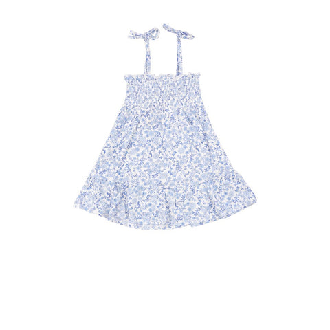 Angel Dear Tie Strap Smocked Sundress - Blue Calico Floral - Let Them Be Little, A Baby & Children's Clothing Boutique