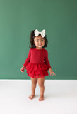 Posh Peanut Long Sleeve Tulle Skirt Bodysuit - Dark Red (Ribbed) - Let Them Be Little, A Baby & Children's Clothing Boutique