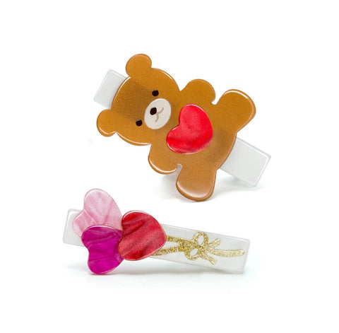 Lilies & Roses Alligator Clip - Bear & Balloons Pearlized - Let Them Be Little, A Baby & Children's Clothing Boutique