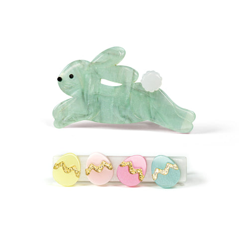 Lilies & Roses Alligator Clip - Hop Bunny Mint Easter Eggs - Let Them Be Little, A Baby & Children's Clothing Boutique