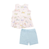 Angel Dear Peplum Tank Top & Biker Short Set - Bikes Pink - Let Them Be Little, A Baby & Children's Clothing Boutique
