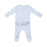 Angel Dear 2 Way Zipper Ruffle Back Footie - Blue Calico - Let Them Be Little, A Baby & Children's Clothing Boutique