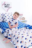 Birdie Bean Twin Fitted Sheet - Baseball Blue - Let Them Be Little, A Baby & Children's Clothing Boutique
