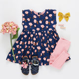 Pink Chicken Adaline Dress - Navy Flower Toss - Let Them Be Little, A Baby & Children's Clothing Boutique