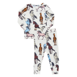 Pink Chicken Bamboo PJ Set - Multi Horses - Let Them Be Little, A Baby & Children's Clothing Boutique
