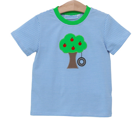 Trotter Street Kids Short Sleeve Applique Tee - Apple Tree & Tire Swing - Let Them Be Little, A Baby & Children's Clothing Boutique