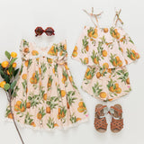 Pink Chicken Katherine Dress - Pink Botanical Oranges - Let Them Be Little, A Baby & Children's Clothing Boutique