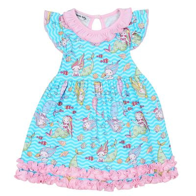 Magnolia Baby Printed Flutter Sleeve Dress - Mermazing! - Let Them Be Little, A Baby & Children's Clothing Boutique