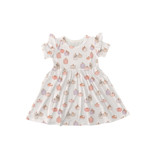 Sweet P Baby Co. Girls Twirl Dress - Pink Whimsy Pumpkins - Let Them Be Little, A Baby & Children's Clothing Boutique