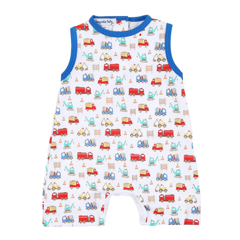 Magnolia Baby Printed Sleeveless Short Playsuit - Hard at Work - Let Them Be Little, A Baby & Children's Clothing Boutique