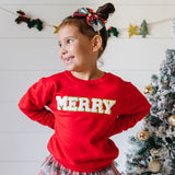 Sweet Wink Long Sleeve Patch Sweatshirt - Merry Red - Let Them Be Little, A Baby & Children's Clothing Boutique
