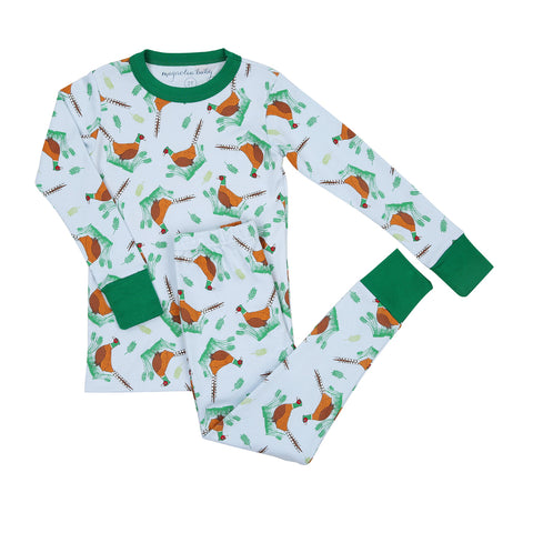 Magnolia Baby Long Sleeve Bamboo Blend PJ Set - Pheasant - Let Them Be Little, A Baby & Children's Clothing Boutique