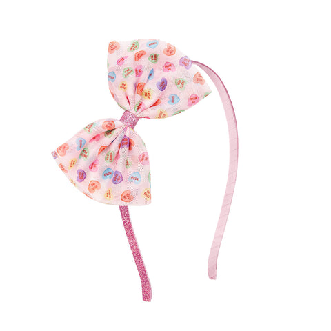 Sweet Wink Tulle Bow Headband - Candy Hearts - Let Them Be Little, A Baby & Children's Clothing Boutique