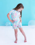 Birdie Bean Short Sleeve & Shorts 2 Piece Lounge Set - Coral - Let Them Be Little, A Baby & Children's Clothing Boutique
