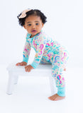 Birdie Bean Zip Romper w/ Convertible Foot - Coral - Let Them Be Little, A Baby & Children's Clothing Boutique