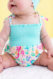 Birdie Bean Smocked Birdie Bubble - Coral - Let Them Be Little, A Baby & Children's Clothing Boutique