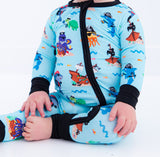 Birdie Bean Zip Romper w/ Convertible Foot - Cooper - Let Them Be Little, A Baby & Children's Clothing Boutique