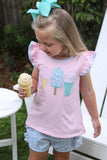 Trotter Street Kids Ruffle Sleeve Applique Shorts Set - Ice Cream Social - Let Them Be Little, A Baby & Children's Clothing Boutique