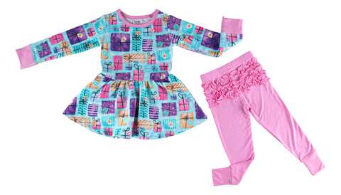 Birdie Bean Sweatshirt Peplum w/ Leggings Birdie Set - Mariah - Let Them Be Little, A Baby & Children's Clothing Boutique