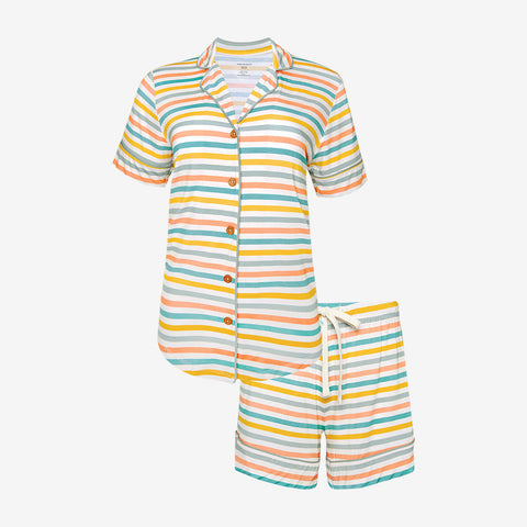 Posh Peanut Women's Short Sleeve & Shorts Luxe Loungewear - Popsicle Stripe - Let Them Be Little, A Baby & Children's Clothing Boutique
