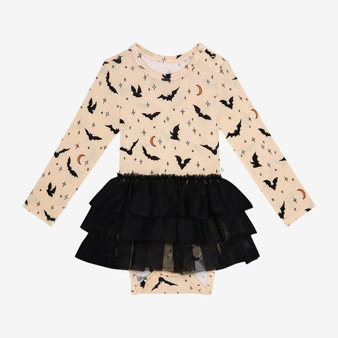 Posh Peanut Long Sleeve Tulle Skirt Bodysuit - Spooky Bats - Let Them Be Little, A Baby & Children's Clothing Boutique
