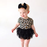 Posh Peanut Short Sleeve Tulle Skirt Bodysuit - Lana Leopard - Let Them Be Little, A Baby & Children's Clothing Boutique