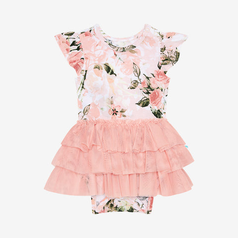 Posh Peanut Short Sleeve Tulle Skirt Bodysuit - Vintage Pink Rose - Let Them Be Little, A Baby & Children's Clothing Boutique