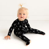 Posh Peanut Ruffled Zipper Footie - Dancing Skelly (Glow in the Dark) - Let Them Be Little, A Baby & Children's Clothing Boutique