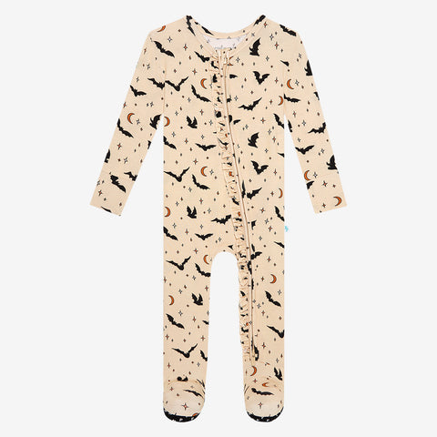 Posh Peanut Ruffled Zipper Footie - Spooky Bats - Let Them Be Little, A Baby & Children's Clothing Boutique