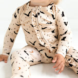 Posh Peanut Ruffled Zipper Footie - Spooky Bats - Let Them Be Little, A Baby & Children's Clothing Boutique