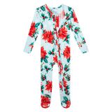 Posh Peanut Ruffled Zipper Footie - Winter Lily - Let Them Be Little, A Baby & Children's Clothing Boutique