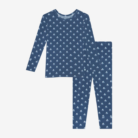 Posh Peanut Basic Long Sleeve Pajamas - Mariner - Let Them Be Little, A Baby & Children's Clothing Boutique
