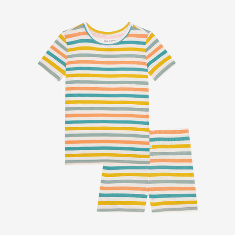 Posh Peanut Basic Short Sleeve Short Pajamas - Popsicle Stripe - Let Them Be Little, A Baby & Children's Clothing Boutique