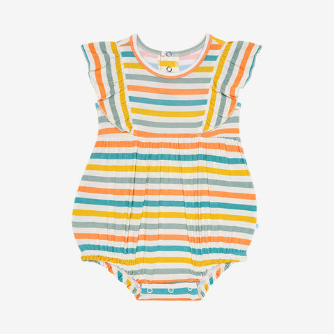 Posh Peanut Flutter Sleeve Bubble Romper - Popsicle Stripe - Let Them Be Little, A Baby & Children's Clothing Boutique