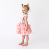 Posh Peanut Short Sleeve Tulle Dress - Vintage Pink Rose - Let Them Be Little, A Baby & Children's Clothing Boutique