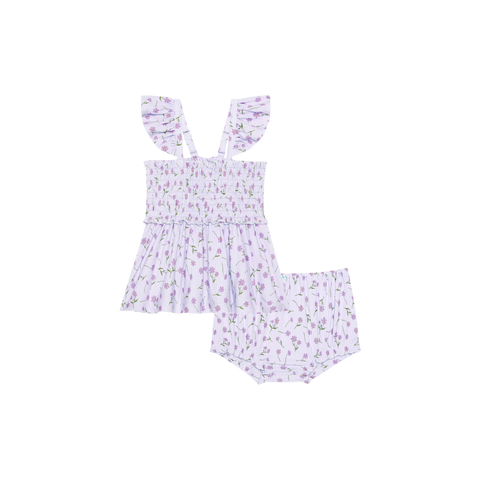 Posh Peanut Smocked Flutter Sleeve Babydoll & Bloomer Set - Jeanette - Let Them Be Little, A Baby & Children's Clothing Boutique