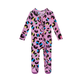 Posh Peanut Ruffled Zipper Footie - Electric Leopard - Let Them Be Little, A Baby & Children's Clothing Boutique