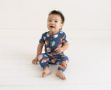 Posh Peanut Short Sleeve Henley Romper - Homer - Let Them Be Little, A Baby & Children's Clothing Boutique