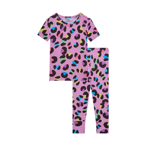 Posh Peanut Basic Short Sleeve Pajamas - Electric Leopard - Let Them Be Little, A Baby & Children's Clothing Boutique