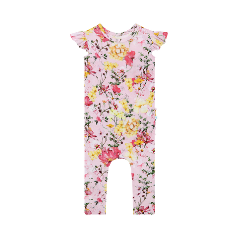Posh Peanut Ruffled Cap Sleeve Romper - Gaia - Let Them Be Little, A Baby & Children's Clothing Boutique