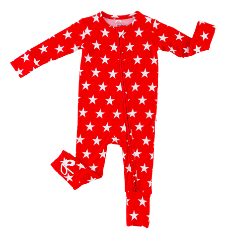 Birdie Bean Zip Romper w/ Convertible Foot - Star - Let Them Be Little, A Baby & Children's Clothing Boutique