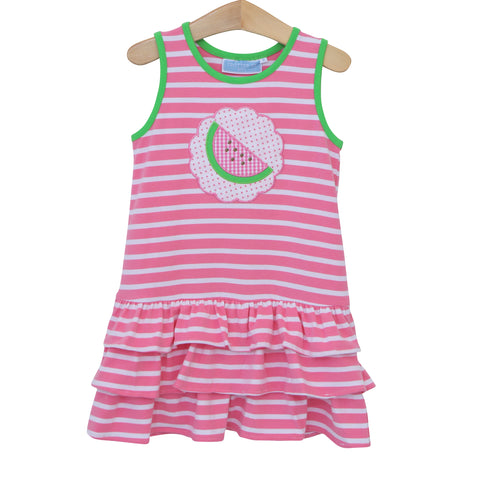 Trotter Street Kids Sleeveless Applique Dress - Watermelon - Let Them Be Little, A Baby & Children's Clothing Boutique