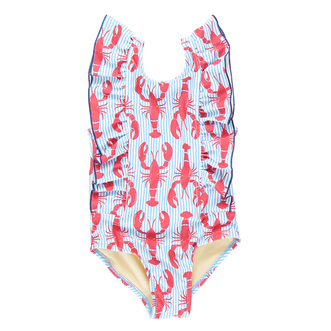 Pink Chicken Katniss Swimsuit - Lobster Stripe - Let Them Be Little, A Baby & Children's Clothing Boutique
