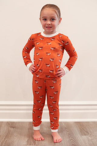 Southern Slumber Bamboo Pajama Set - Longhorn - Let Them Be Little, A Baby & Children's Clothing Boutique