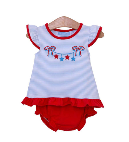 Trotter Street Kids Ruffle Applique Diaper Set - Star Spangled - Let Them Be Little, A Baby & Children's Clothing Boutique