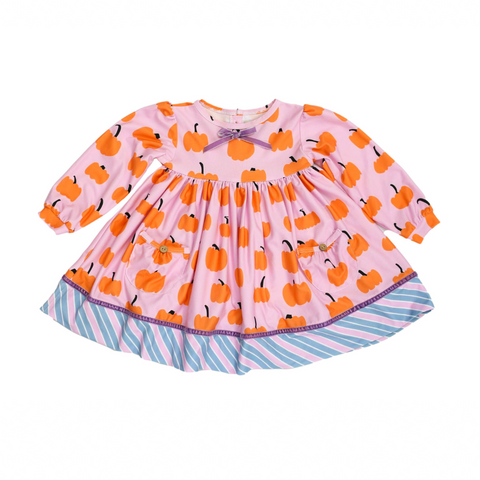 Be Girl Clothing Harvest Twirler Dress - Pumpkin Obsessed PRESALE - Let Them Be Little, A Baby & Children's Clothing Boutique